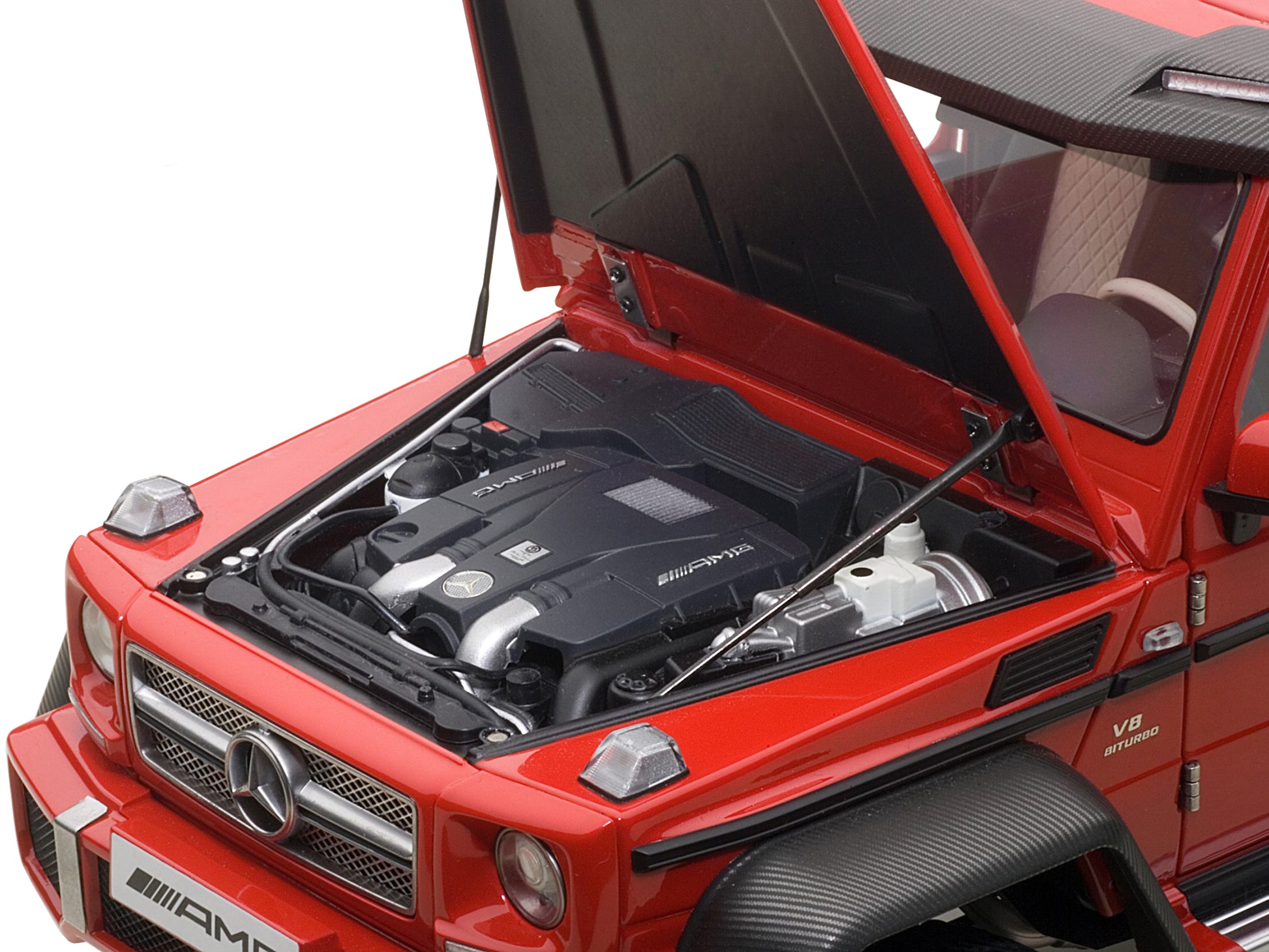 Mercedes G63 AMG 6X6 Red 1/18 Model Car by Autoart-DiecastModeler.com