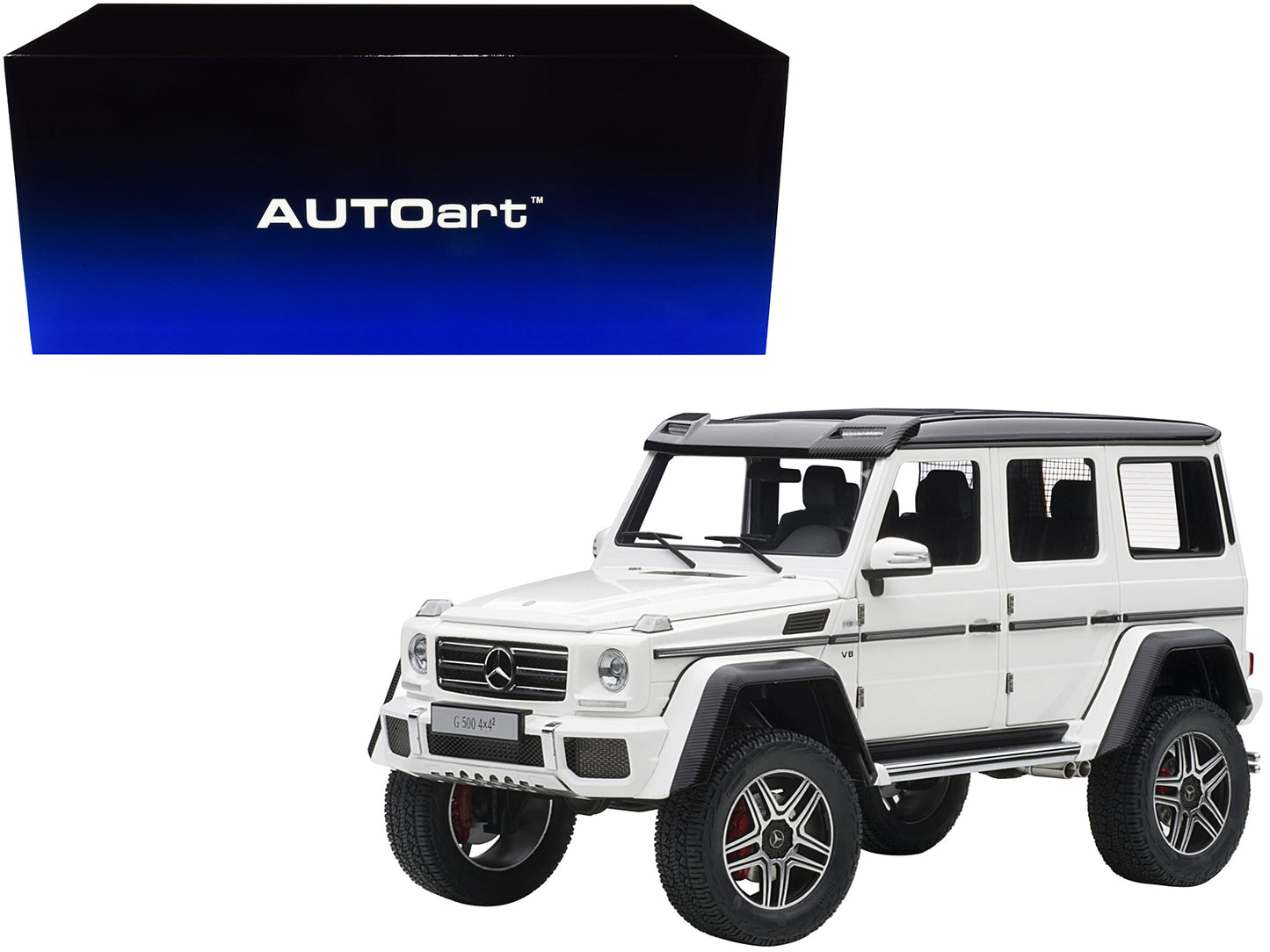 Mercedes Benz G500 4X4 2 Gloss White 1/18 Model Car by Autoart-DiecastModeler.com