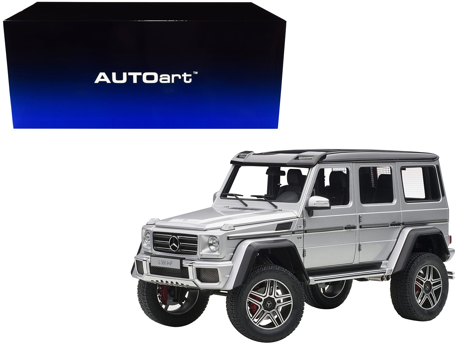 Mercedes Benz G500 4X4 2 Silver 1/18 Model Car by Autoart-DiecastModeler.com