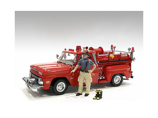 "Firefighters" Getting Ready Figure with Boots Accessory for 1/18 Scale Models by American Diorama-DiecastModeler.com