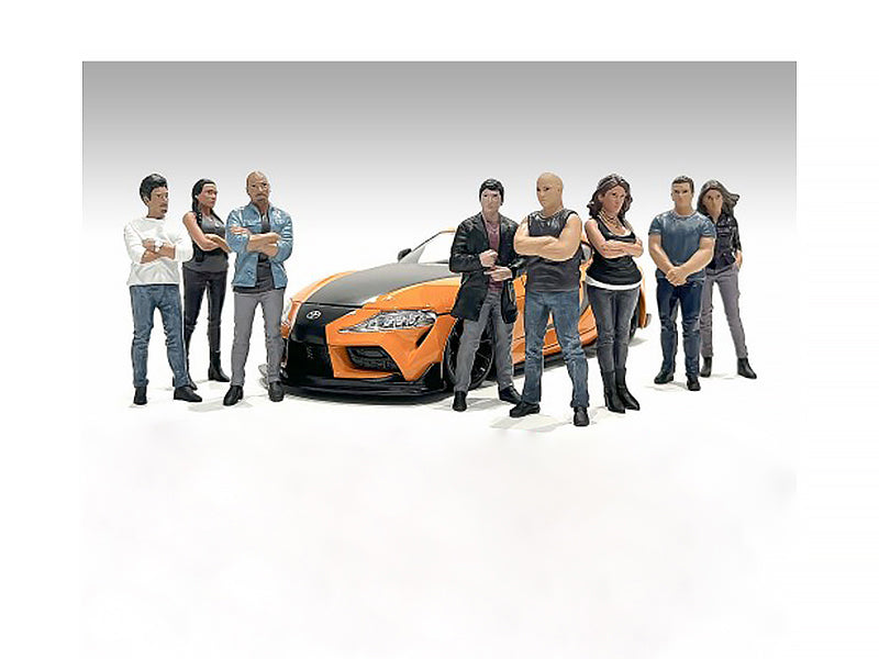"Car Meet 3" 8 piece Figure Set for 1/18 Scale Models by American Diorama-DiecastModeler.com