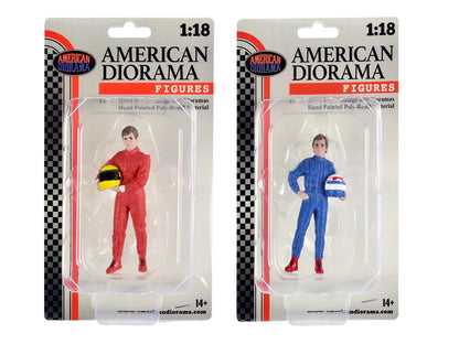 "Racing Legends" 80's Figures A and B Set of 2 for 1/18 Scale Models by American Diorama-DiecastModeler.com