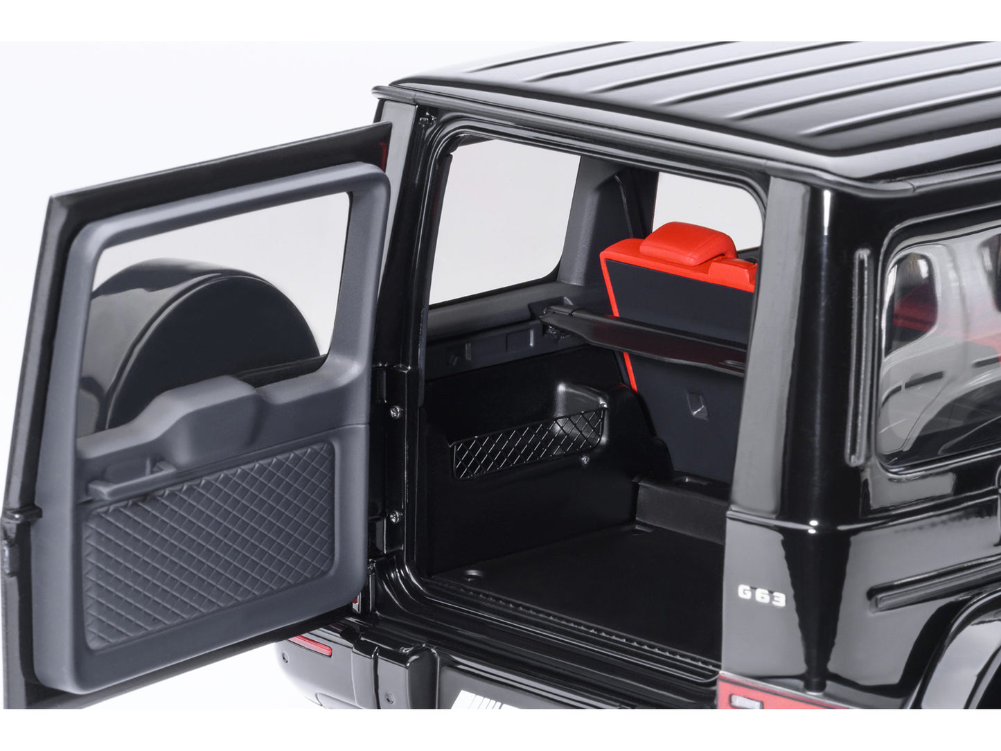 2019 Mercedes-Benz AMG G63 Black with Red Interior 1/18 Model Car by Autoart