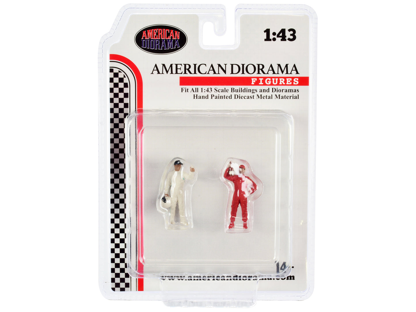"Racing Legends" 2000's Set of 2 Diecast Figures for 1/43 Scale Models by American Diorama-DiecastModeler.com