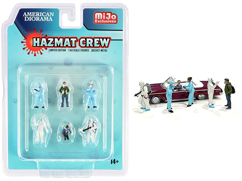 "Hazmat Crew" 6 piece Diecast Figurine Set for 1/64 Scale Models by American Diorama-DiecastModeler.com