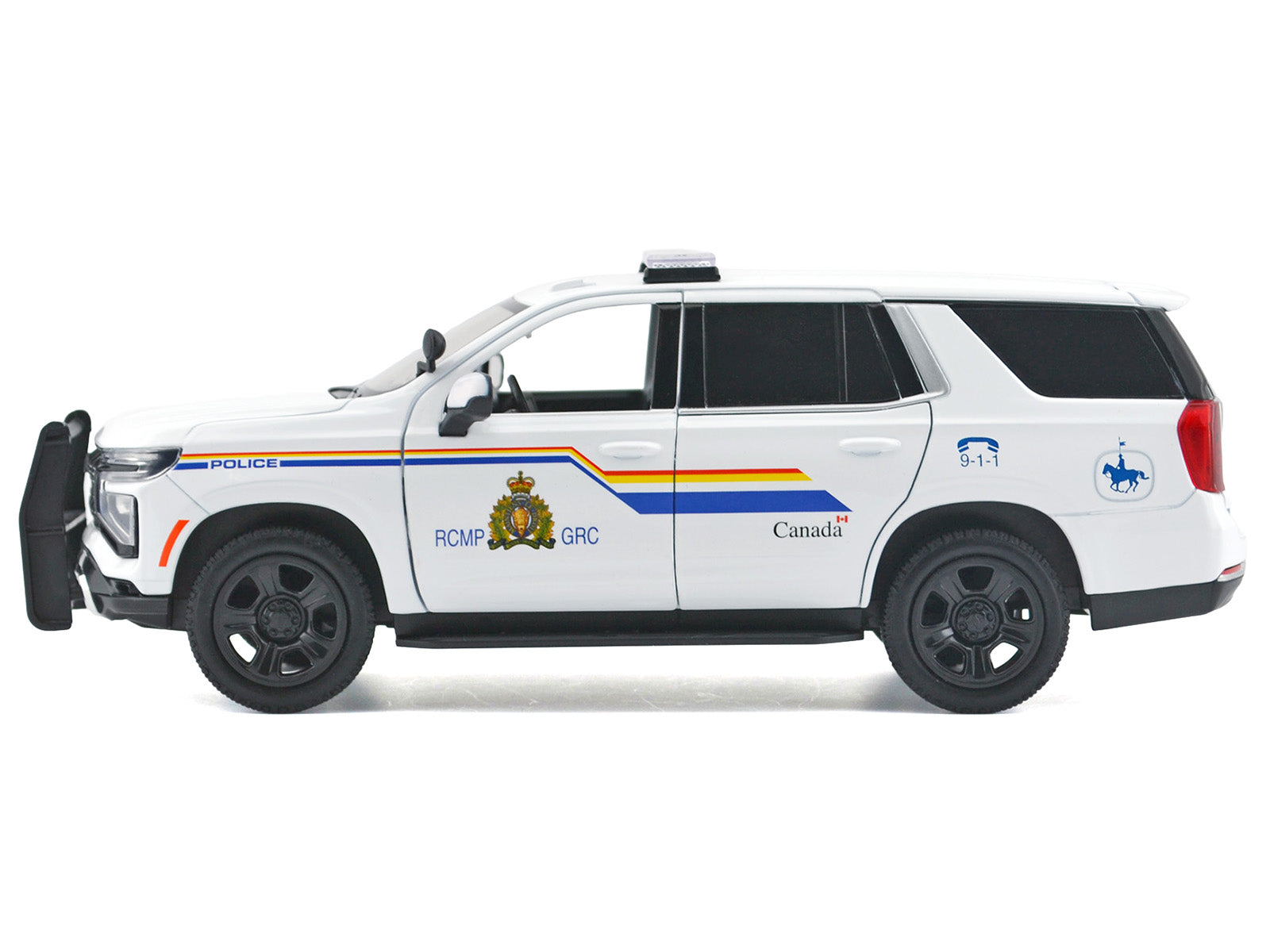 2025 Chevrolet Tahoe PPV with Light Bar "RCMP Royal Canadian Mounted Police" White "Law Enforcement and Public Service" Series 1/24 Diecast Model Car by Motormax-DiecastModeler.com