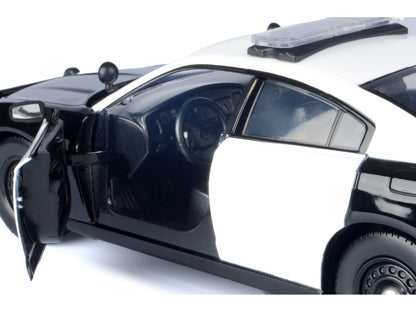 2023 Dodge Charger Pursuit Police Car "LAPD (Los Angeles Police Department)" Black and White "Law Enforcement and Public Service" Series 1/24 Diecast Model Car by Motormax-DiecastModeler.com