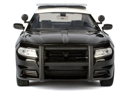 2023 Dodge Charger Pursuit Police Car "LAPD (Los Angeles Police Department)" Black and White "Law Enforcement and Public Service" Series 1/24 Diecast Model Car by Motormax-DiecastModeler.com