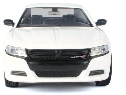 2023 Dodge Charger Pursuit Police Car White "Custom Builder's Kit - Law Enforcement and Public Service" Series 1/24 Diecast Model Car by Motormax