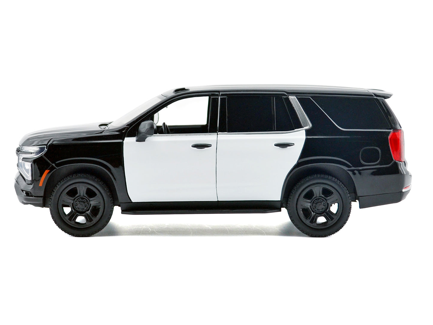 2025 Chevrolet Tahoe PPV Black and White "Custom Builder's Kit - Law Enforcement and Public Service" Series 1/24 Diecast Model Car by Motormax-DiecastModeler.com