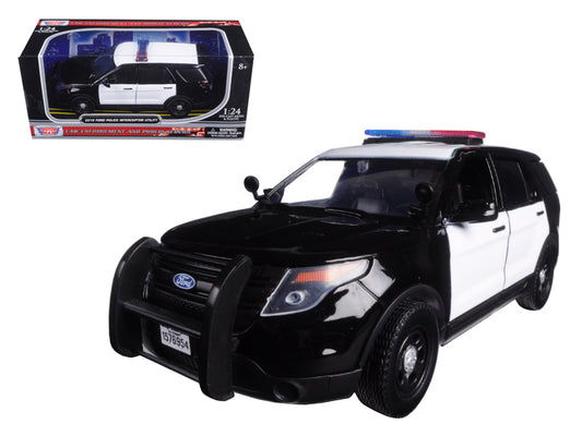 2015 Ford Police Interceptor Utility Unmarked Black and White 1/24 Diecast Model Car by Motormax-DiecastModeler.com