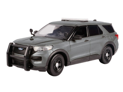 2022 Ford Police Interceptor Utility Unmarked Gray Metallic "Builder's Kit" "Law Enforcement and Public Service" Series 1/24 Diecast Model Car by Motormax