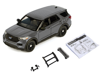 2022 Ford Police Interceptor Utility Unmarked Gray Metallic "Builder's Kit" "Law Enforcement and Public Service" Series 1/24 Diecast Model Car by Motormax-DiecastModeler.com