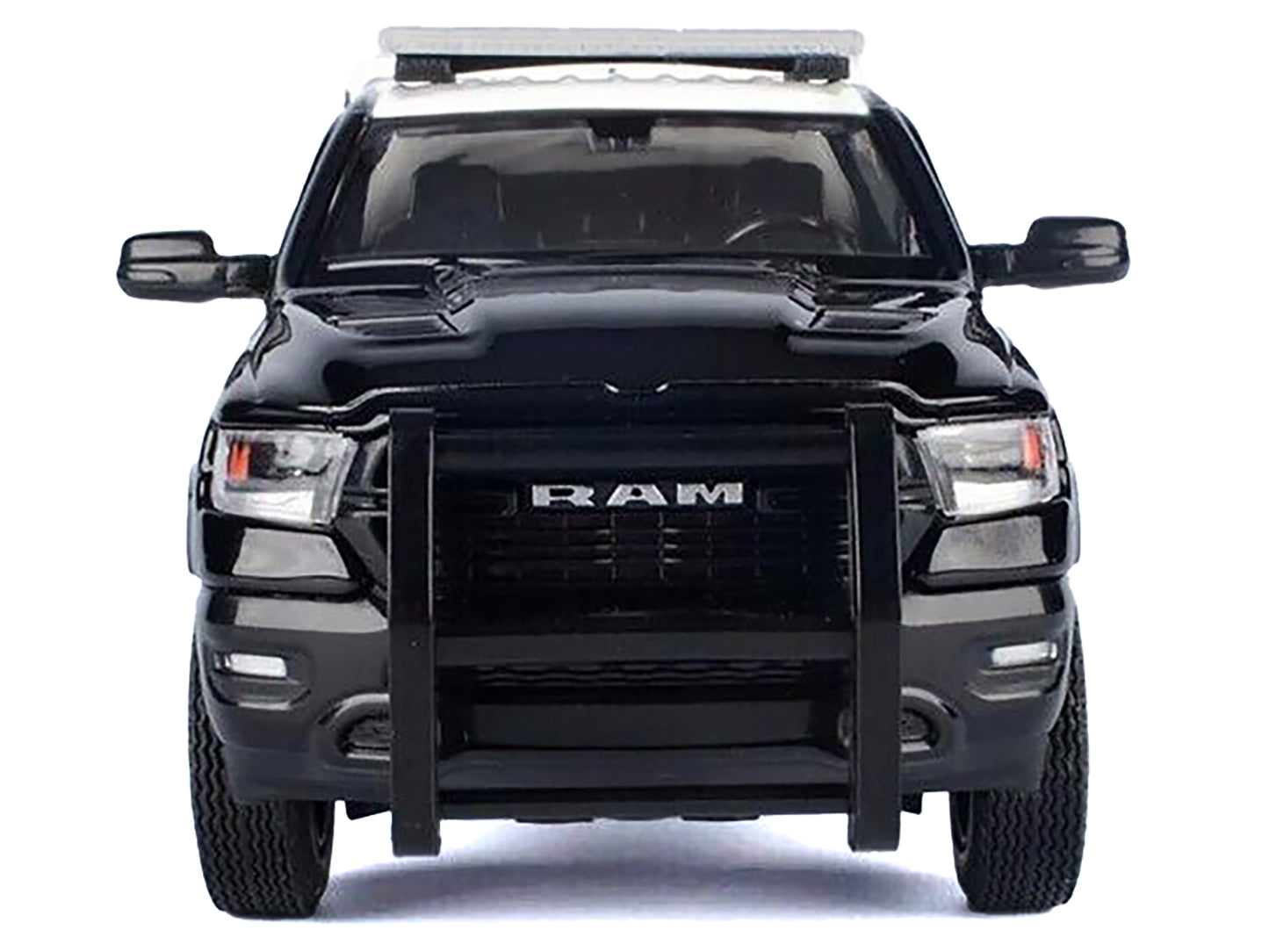2019 RAM 1500 Laramine Crew Cab Pickup Truck "California Highway Patrol" Black and White with Truck Bed Camper "Law Enforcement and Public Service" Series 1/27 Diecast Model Car by Motormax