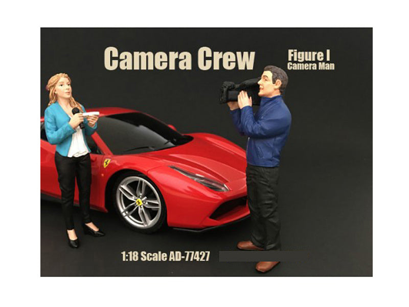 Camera Man Figurine I "Camera Crew" for 1/18 Scale Models by American Diorama-DiecastModeler.com