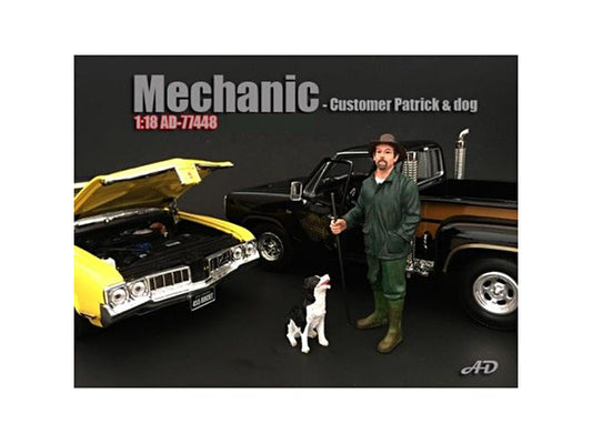 Customer Patrick and a Dog Figurine / Figure For 1:18 Models by American Diorama-DiecastModeler.com