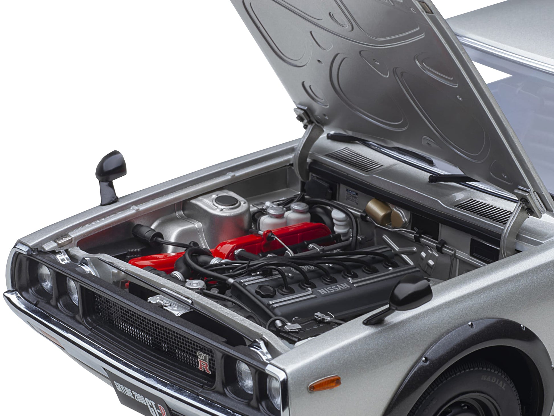 Nissan Skyline 2000GT-R (KPGC110) RHD (Right Hand Drive) Silver Metallic 1/18 Model Car by Autoart-DiecastModeler.com