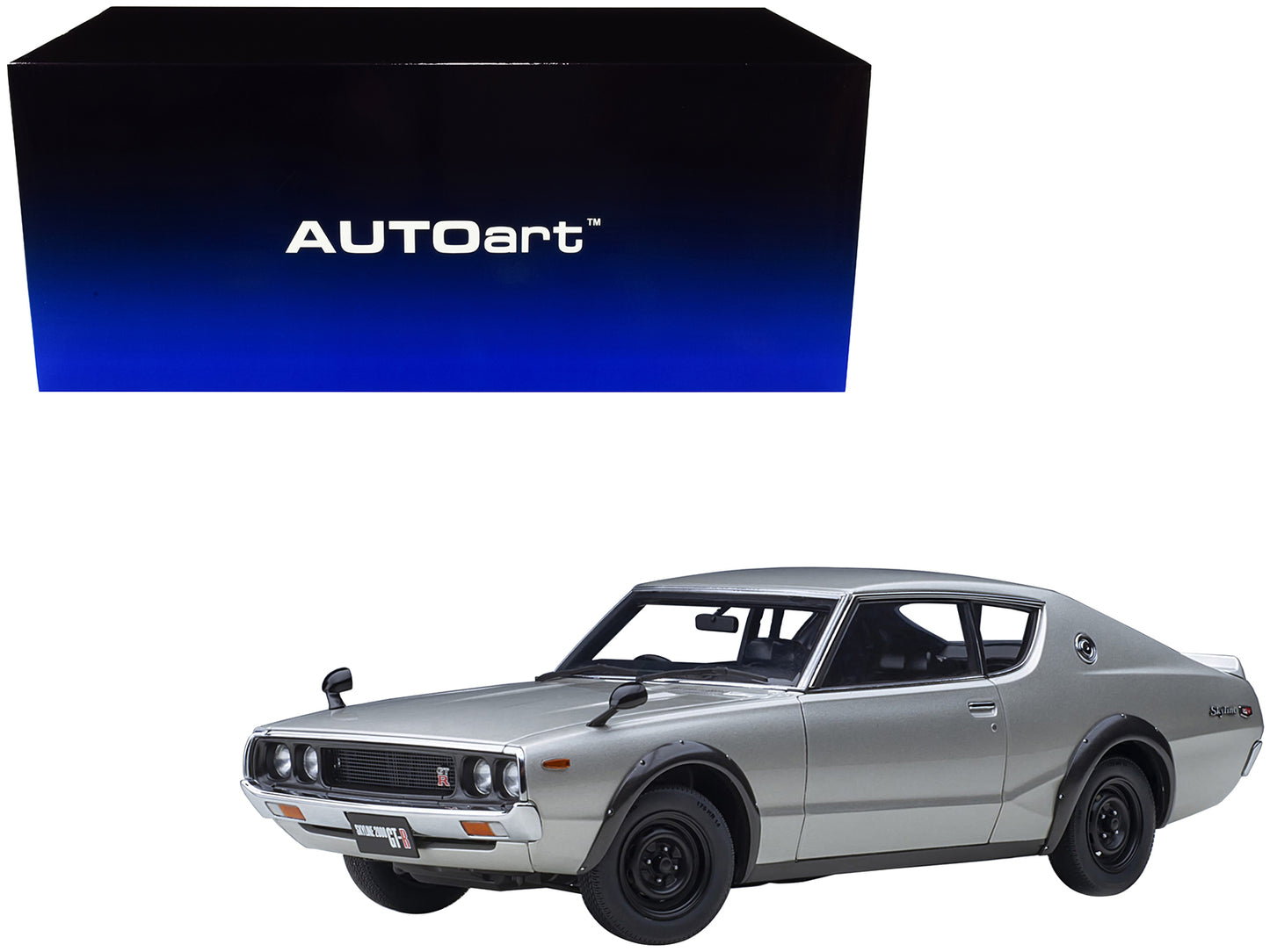 Nissan Skyline 2000GT-R (KPGC110) RHD (Right Hand Drive) Silver Metallic 1/18 Model Car by Autoart-DiecastModeler.com