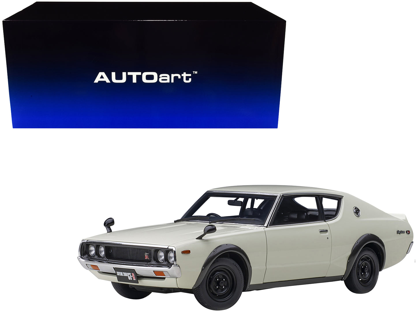 Nissan Skyline 2000GT-R (KPGC110) RHD (Right Hand Drive) White 1/18 Model Car by Autoart-DiecastModeler.com
