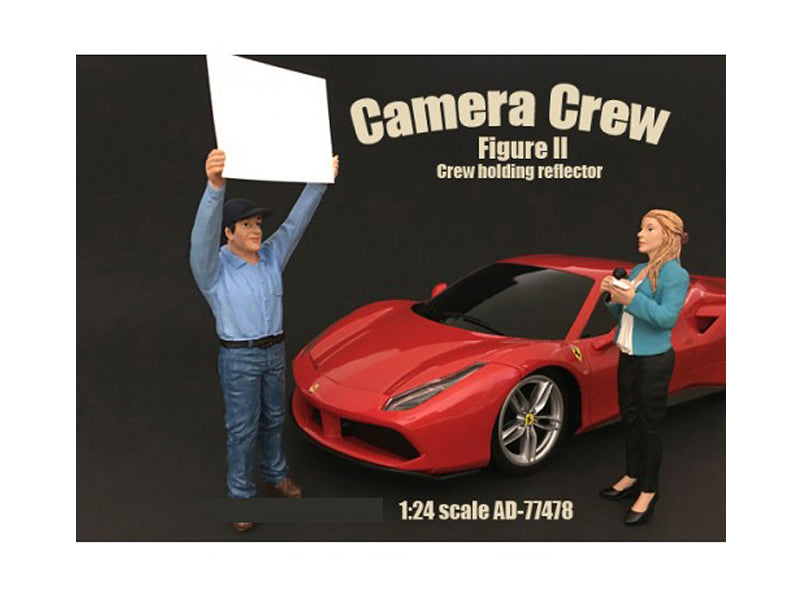 Camera Crew Figure II "Crew Holding Reflector" For 1:24 Scale Models by American Diorama-DiecastModeler.com