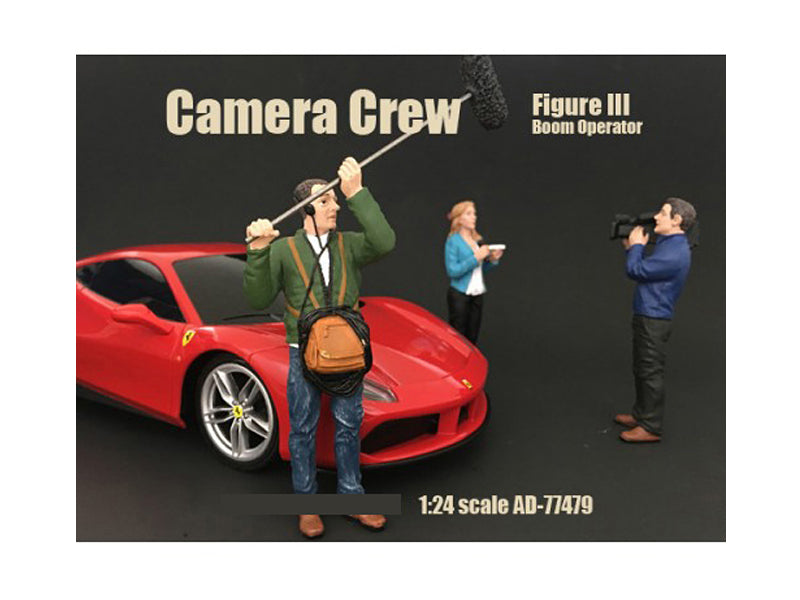 Camera Crew Figure III "Boom Operator" For 1:24 Scale Models by American Diorama-DiecastModeler.com