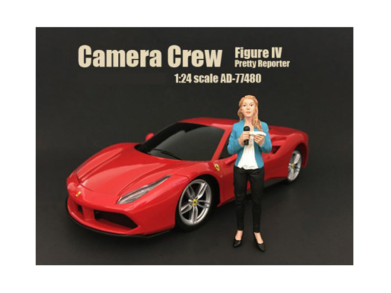 Camera Crew Figure IV "Pretty Reporter" For 1:24 Scale Models by American Diorama-DiecastModeler.com