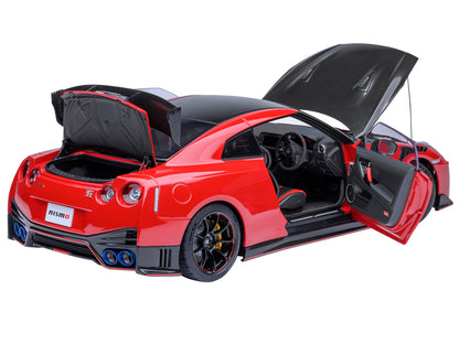 2022 Nissan GT-R (R35) Nismo Special Edition RHD (Right Hand Drive) Vibrant Red with Carbon Hood and Top 1/18 Model Car by Autoart-DiecastModeler.com