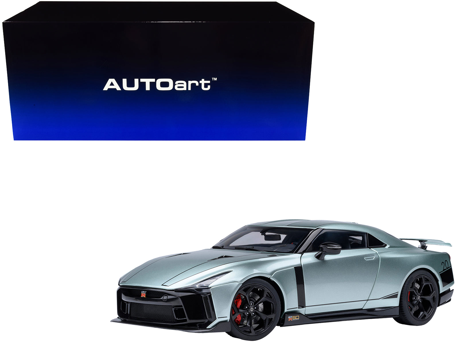 Nissan GT-R50 By ItalDesign Green Metallic and Black 1/18 Model Car by Autoart-DiecastModeler.com