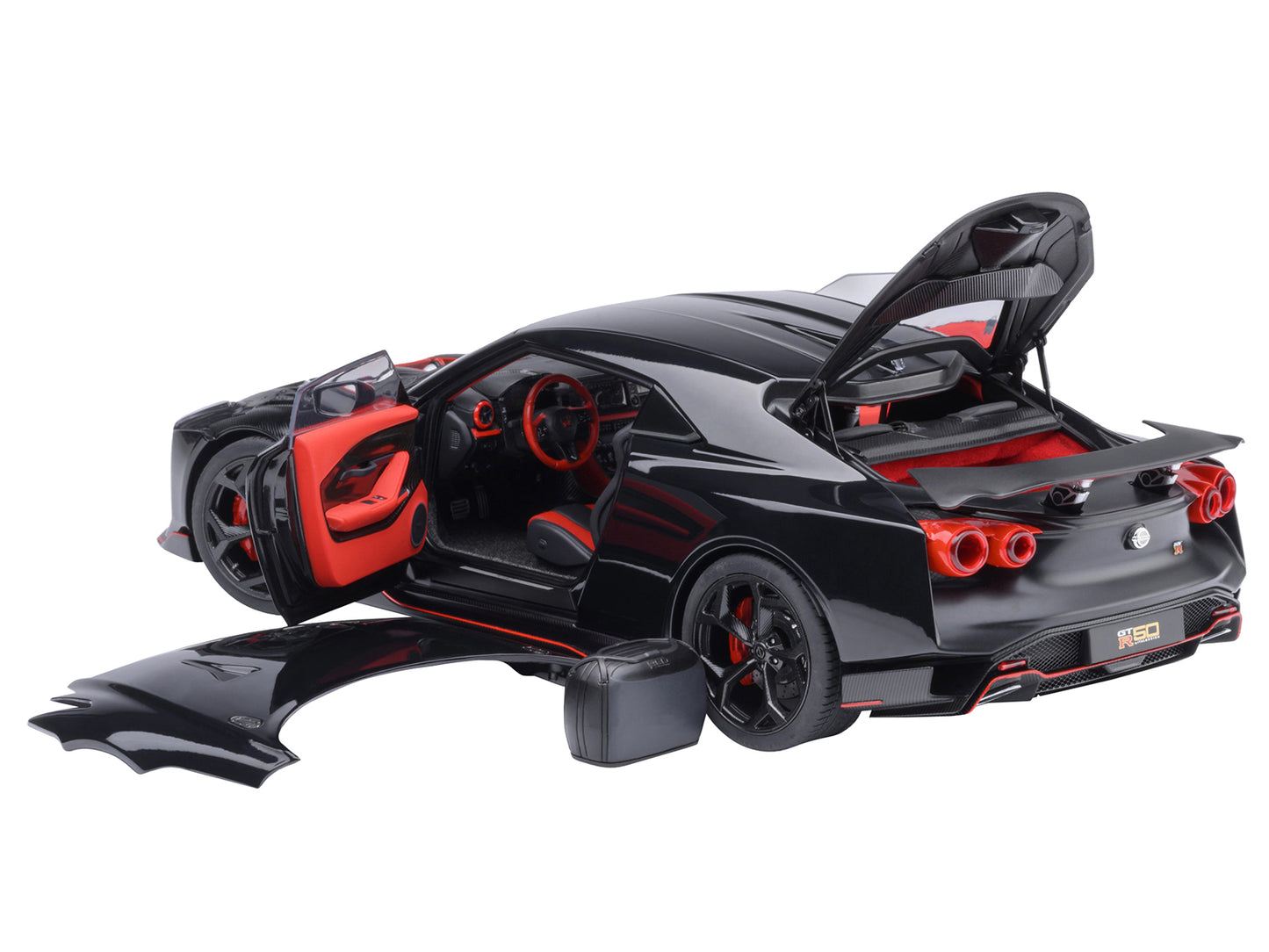 Nissan GT-R50 By ItalDesign Black and Matt Black 1/18 Model Car by Autoart