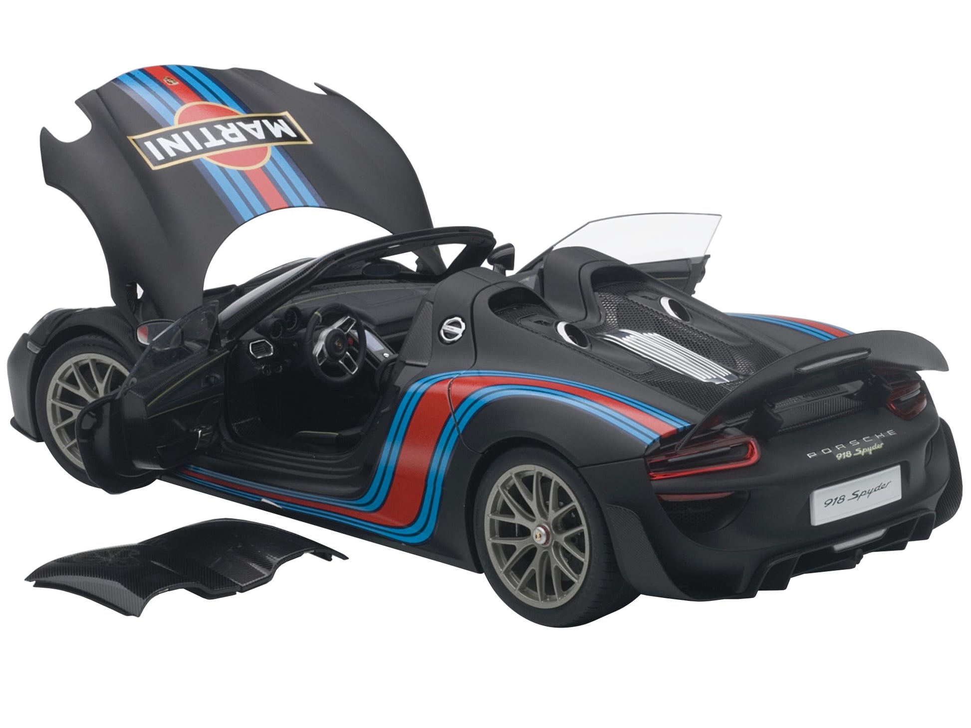 Porsche 918 Spyder Weissach Package Black/ Martini Livery #15 1/18 Model Car  by Autoart-DiecastModeler.com