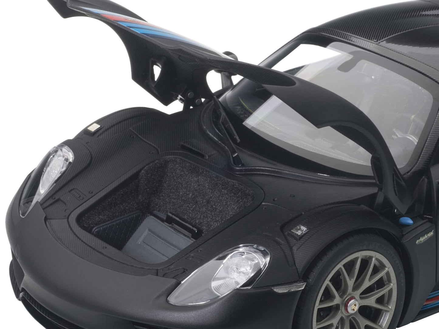 Porsche 918 Spyder Weissach Package Black/ Martini Livery #15 1/18 Model Car  by Autoart-DiecastModeler.com