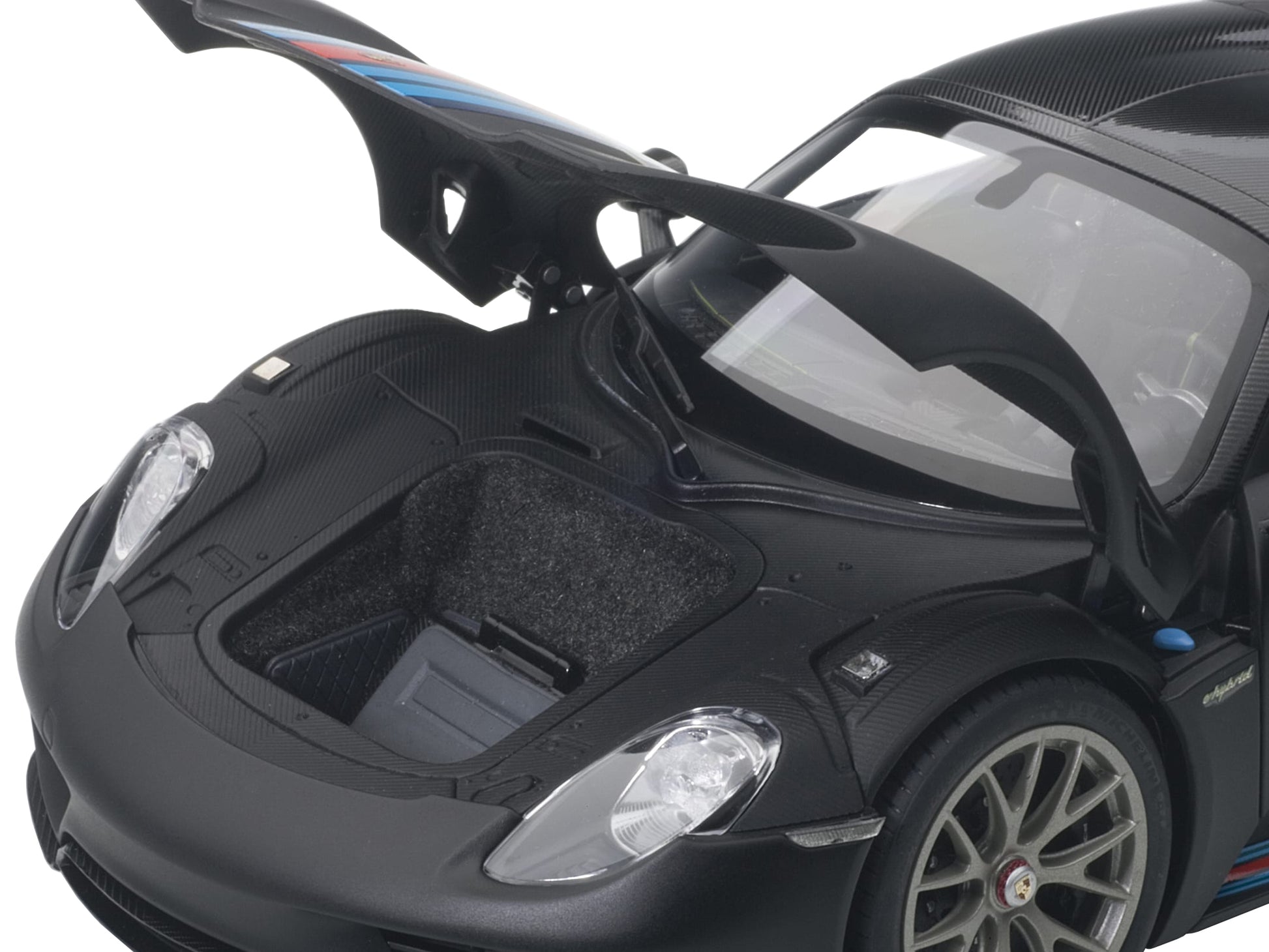 Porsche 918 Spyder Weissach Package Black/ Martini Livery #15 1/18 Model Car  by Autoart-DiecastModeler.com