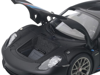 Porsche 918 Spyder Weissach Package Black/ Martini Livery #15 1/18 Model Car  by Autoart-DiecastModeler.com
