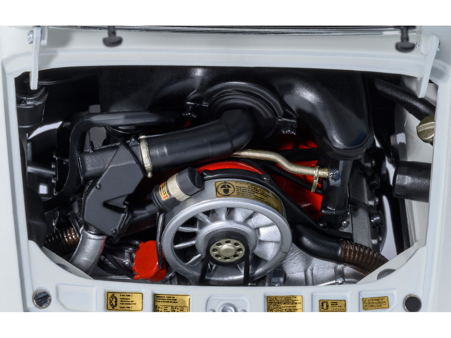 Porsche 911 Carrera 2.7 RS Grand Prix White with Red Stripes and Wheels 1/18 Model Car by Autoart-DiecastModeler.com