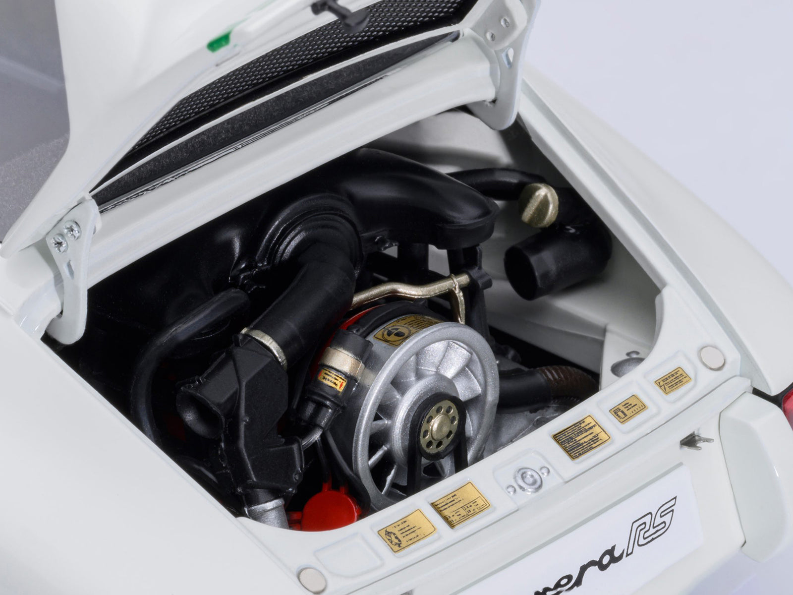 Porsche 911 Carrera 2.7 RS Grand Prix White with Green Stripes and Wheels 1/18 Model Car by Autoart-DiecastModeler.com