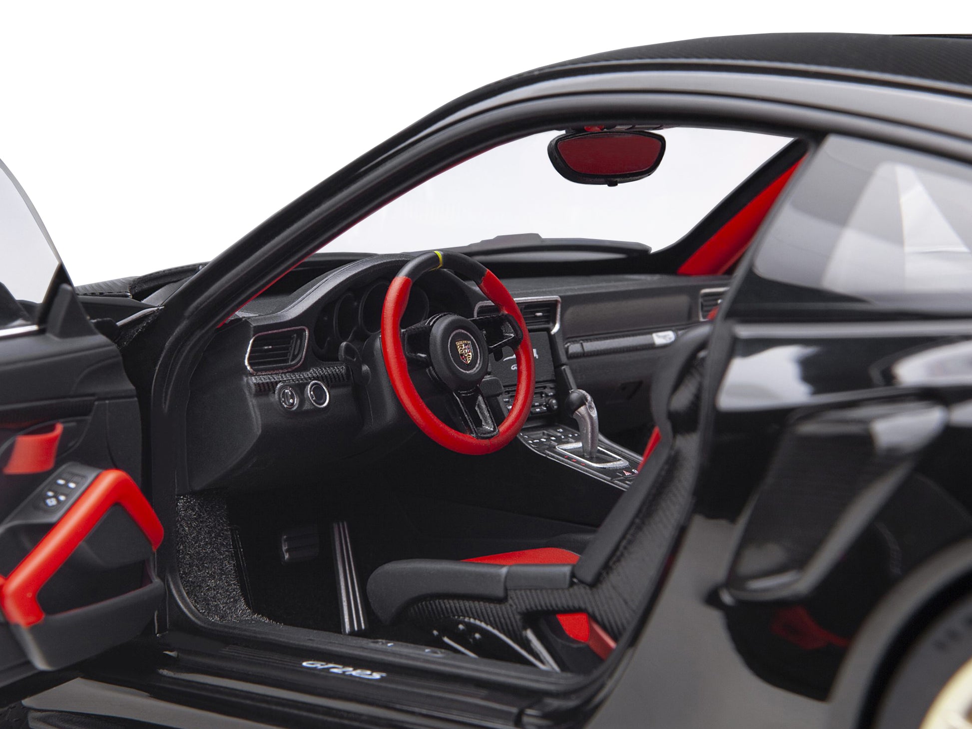 Porsche 911 (991.2) GT2 RS Weissach Package Black with Carbon Stripes 1/18 Model Car by Autoart-DiecastModeler.com