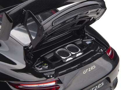 Porsche 911 (991.2) GT2 RS Weissach Package Black with Carbon Stripes 1/18 Model Car by Autoart-DiecastModeler.com