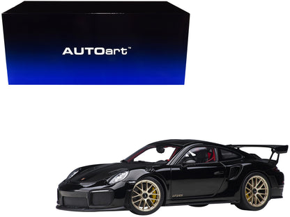 Porsche 911 (991.2) GT2 RS Weissach Package Black with Carbon Stripes 1/18 Model Car by Autoart-DiecastModeler.com