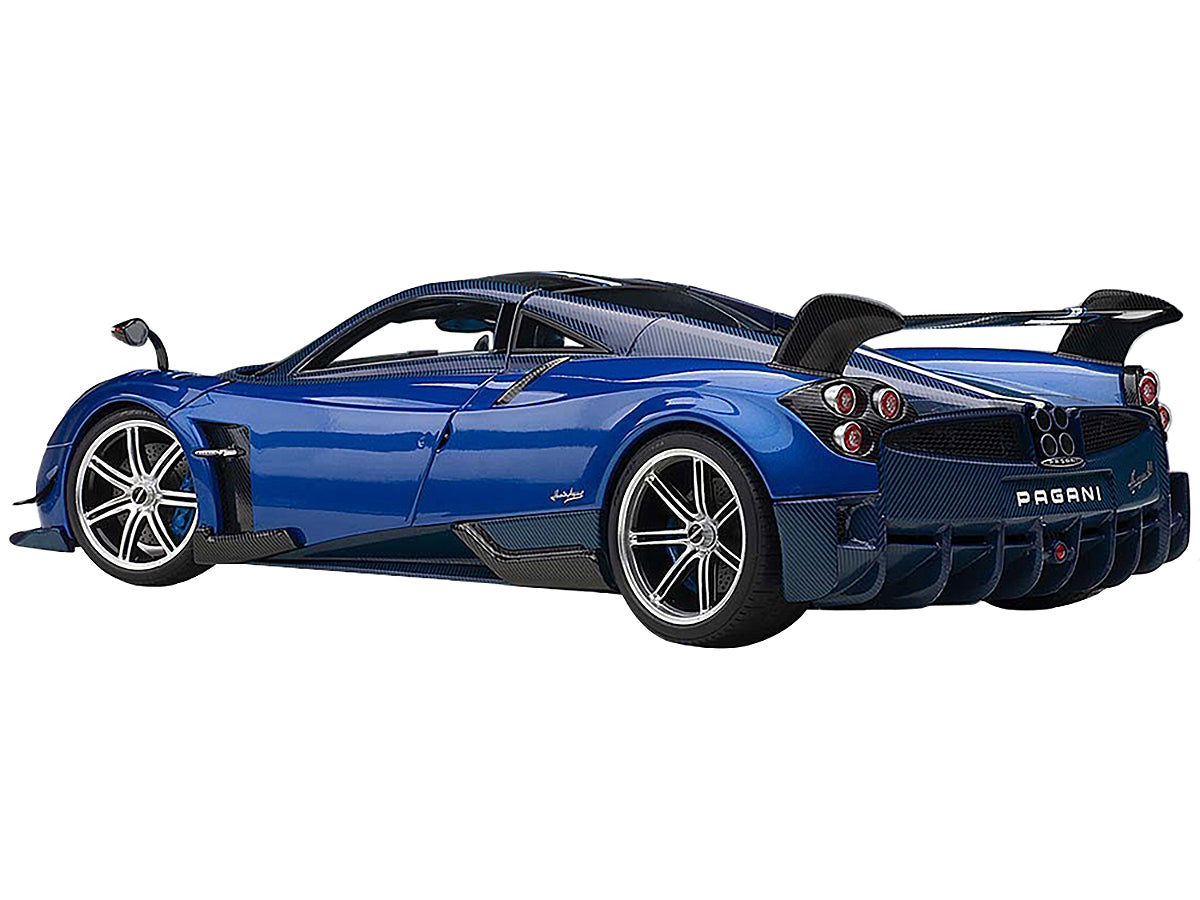 Pagani Huayra BC Blu Francia / Candy Blue Metallic with Carbon Accents 1/18 Model Car by Autoart-DiecastModeler.com