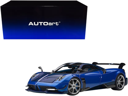 Pagani Huayra BC Blu Francia / Candy Blue Metallic with Carbon Accents 1/18 Model Car by Autoart-DiecastModeler.com