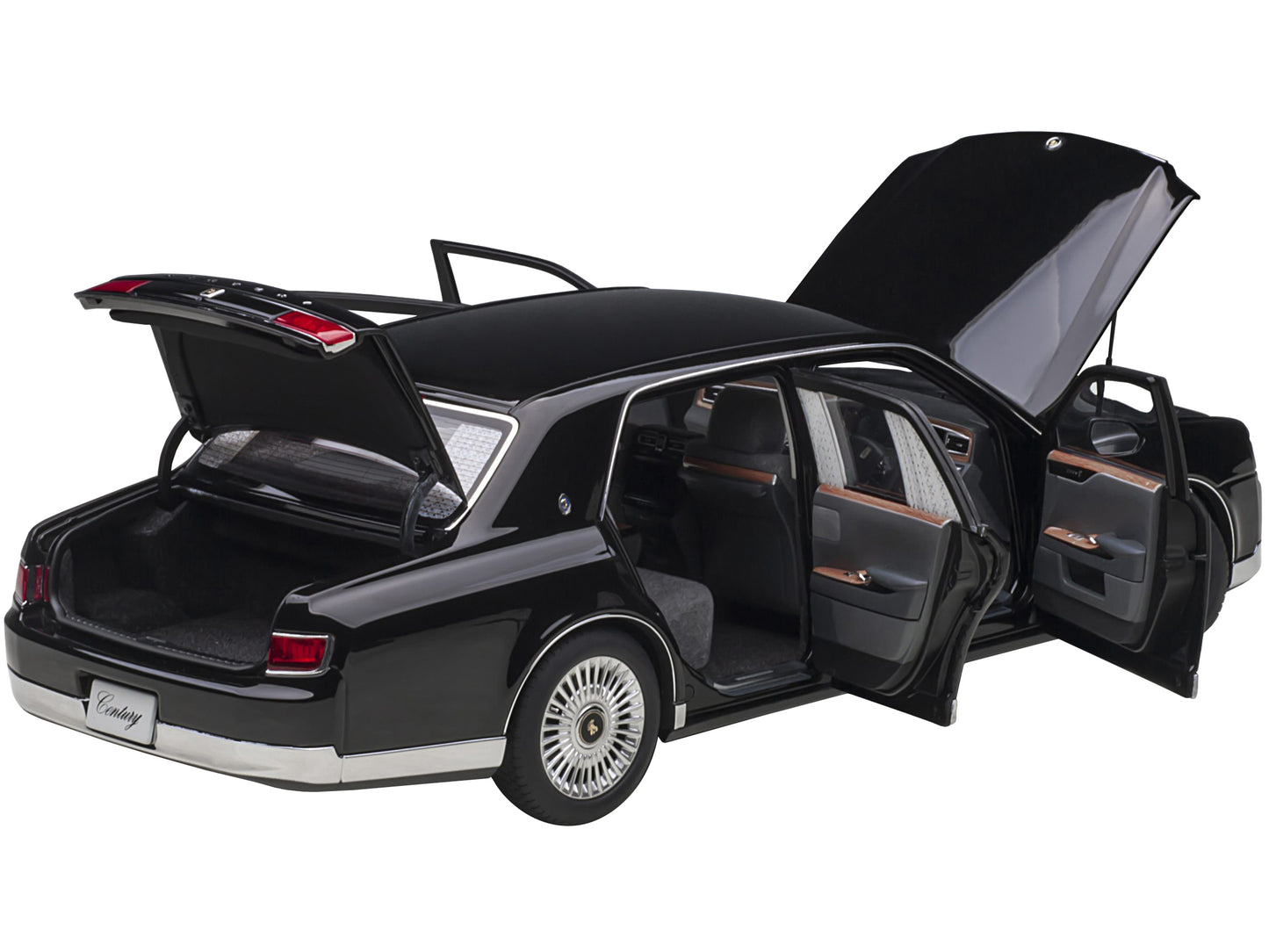 Toyota Century with Curtains RHD (Right Hand Drive) Black Special Edition 1/18 Model Car by Autoart-DiecastModeler.com