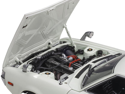 1973 Toyota Celica Liftback 2000GT (RA25) RHD (Right Hand Drive) White with Red and Black Stripes 1/18 Model Car by Autoart-DiecastModeler.com