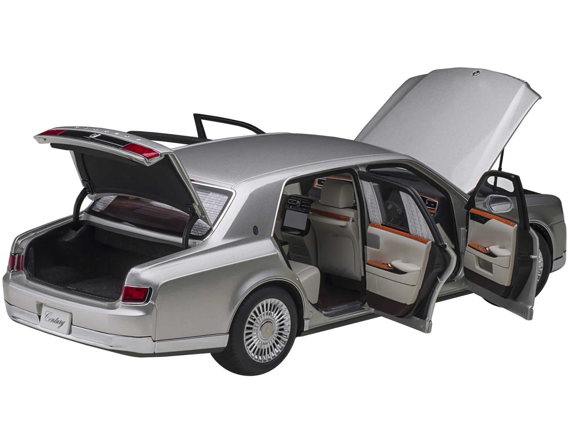 Toyota Century with Curtains RHD (Right Hand Drive) Silver Special Edition 1/18 Model Car by Autoart-DiecastModeler.com