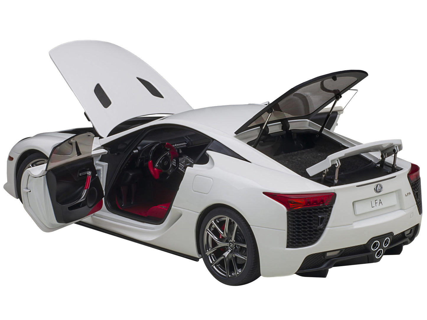 Lexus LFA Whitest White with Red and Black Interior 1/18 Model Car by Autoart-DiecastModeler.com