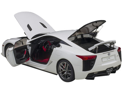 Lexus LFA Whitest White with Red and Black Interior 1/18 Model Car by Autoart-DiecastModeler.com