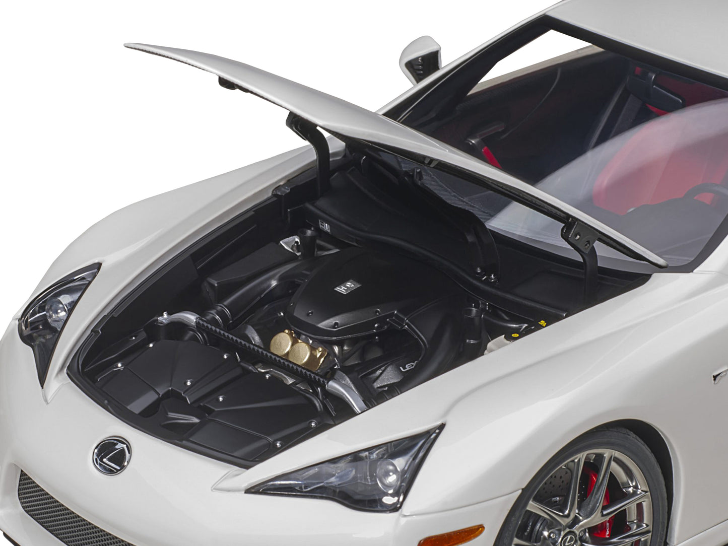 Lexus LFA Whitest White with Red and Black Interior 1/18 Model Car by Autoart-DiecastModeler.com