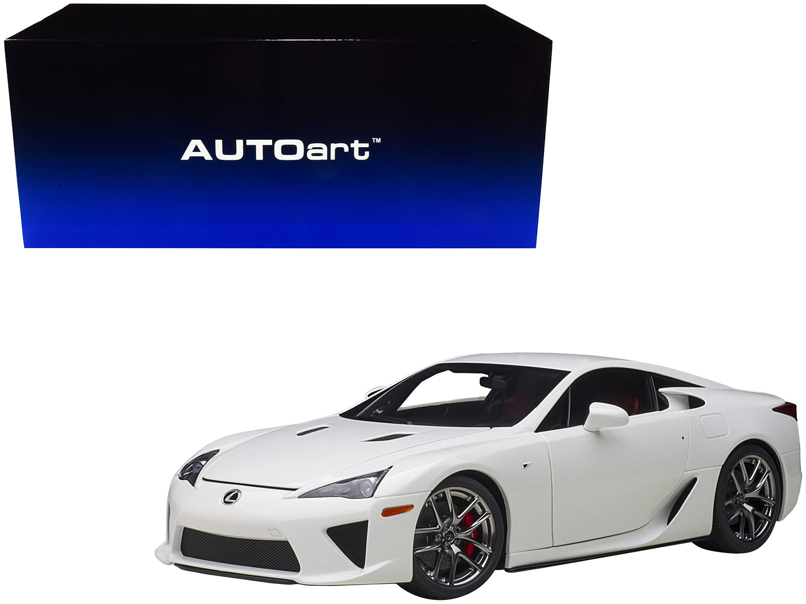 Lexus LFA Whitest White with Red and Black Interior 1/18 Model Car by Autoart-DiecastModeler.com
