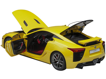 Lexus LFA Pearl Yellow with Red and Black Interior 1/18 Model Car by Autoart-DiecastModeler.com