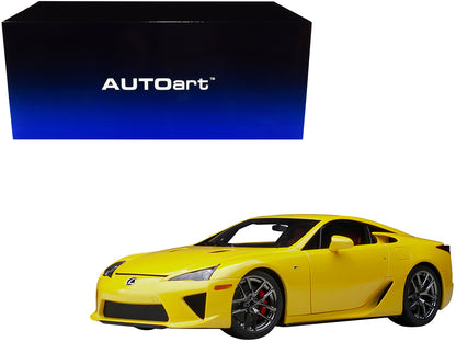 Lexus LFA Pearl Yellow with Red and Black Interior 1/18 Model Car by Autoart-DiecastModeler.com