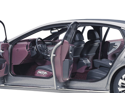 Lexus LS500h Manganese Luster Gray Metallic with Crimson and Black Interior 1/18 Model Car by Autoart-DiecastModeler.com